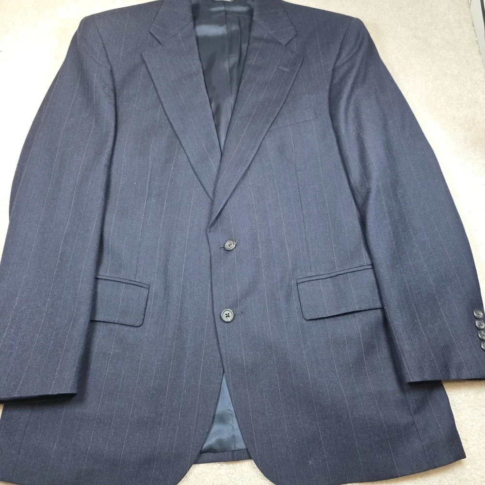Polo University Club Ralph Lauren Blazer Mens 42L Blue Pinstripe Made In USA